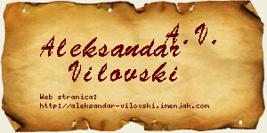 Aleksandar Vilovski vizit kartica